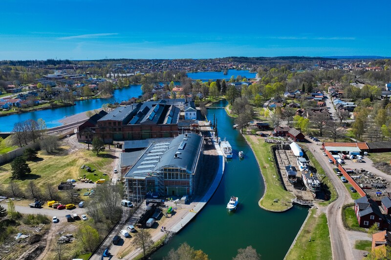 Flygfoto över Motala Verkstad